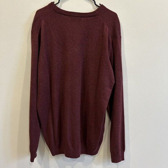 J. HILBURN 100% Cashmere V-Neck Maroon Sweater XL Great Condition Worn Once - Picture 2 of 9